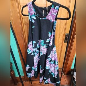 Free People Black Floral Midi Cutout Dress Size Medium
